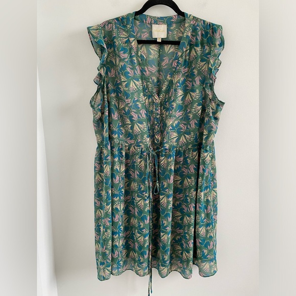 ModCloth Green Sutton Butterfly Dress Size 2X - Picture 2 of 8